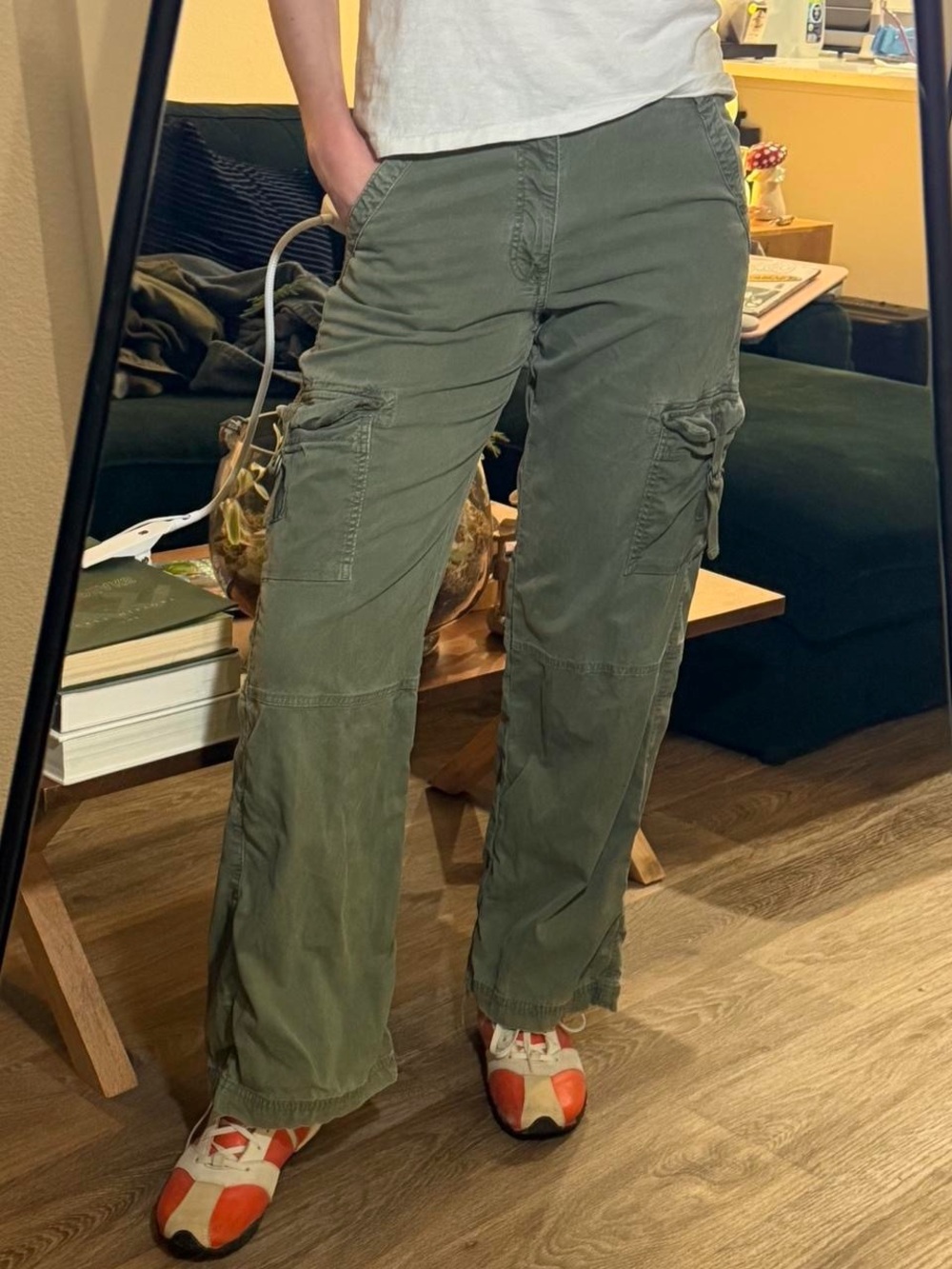 Olive green cargo pants by American Eagle